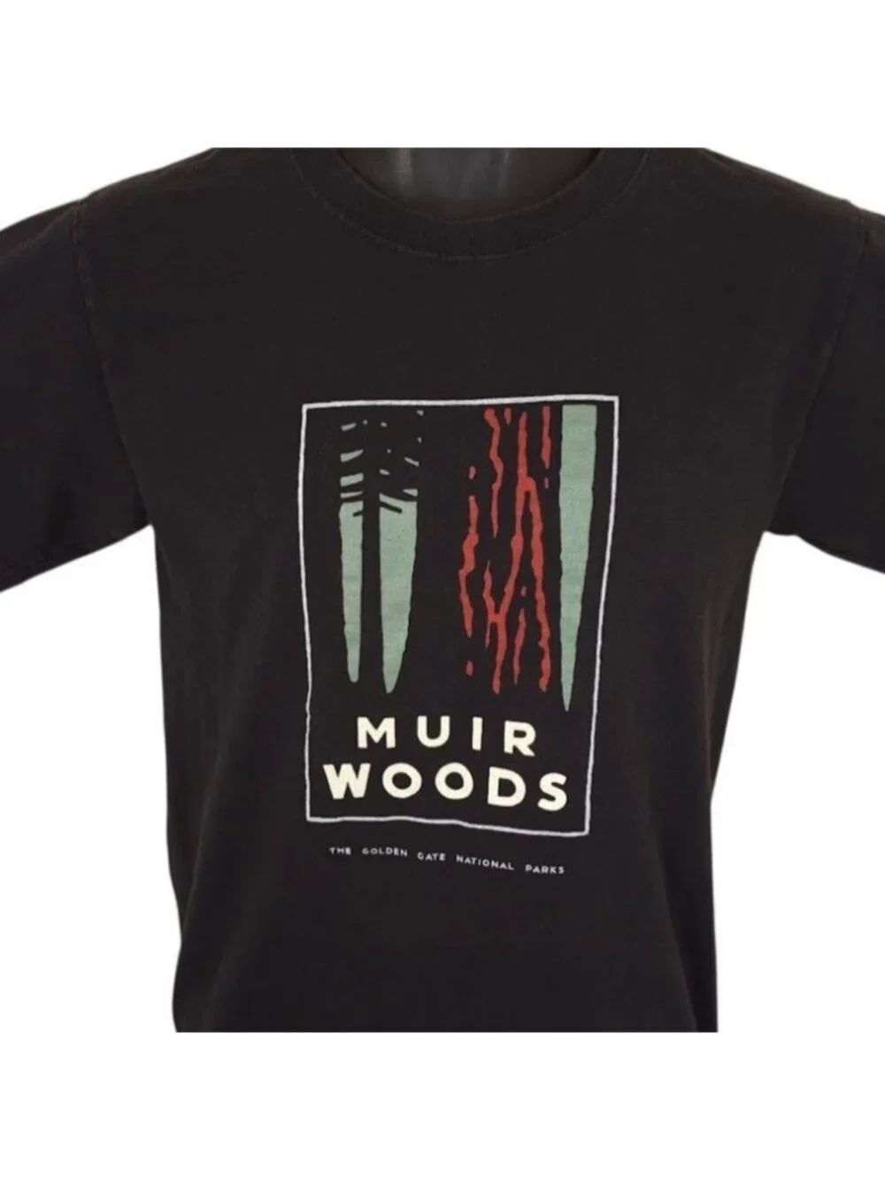Muir Woods T Shirt Mens Size Small Black Golden Gate National Parks Travel Tee